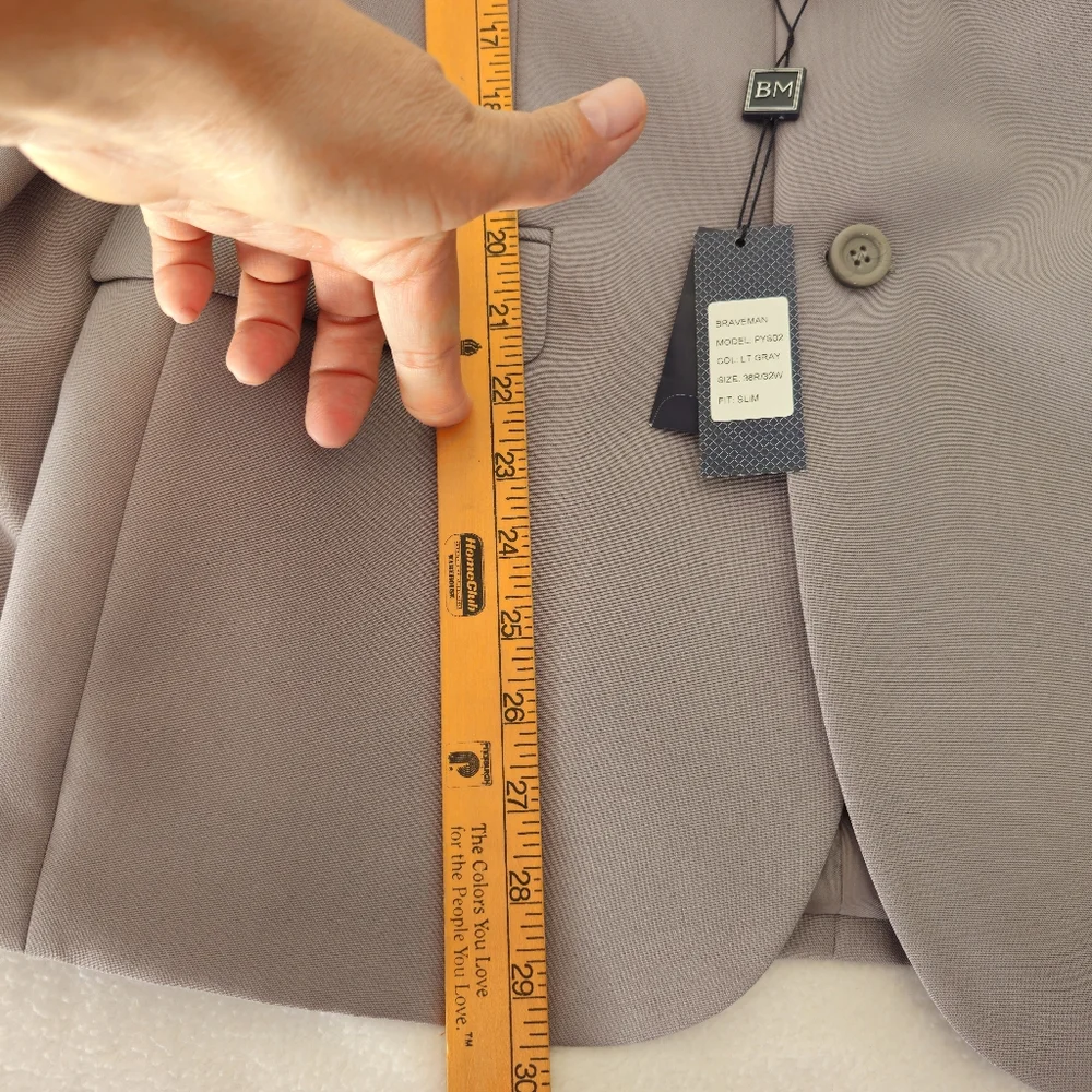 BRAVENAN Classic Light Gray Suit
